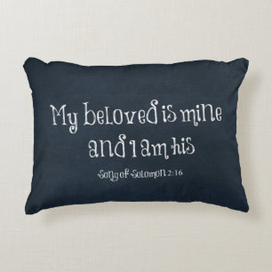My beloved is mine and I am his Bible Verse Decorative Cushion
