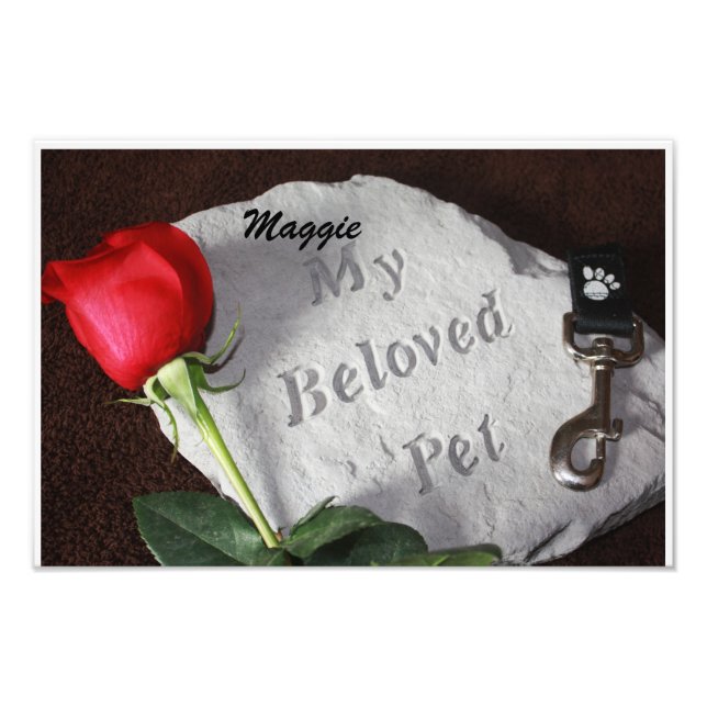 My Beloved Pet Memorial Stone Photo Print (Front)