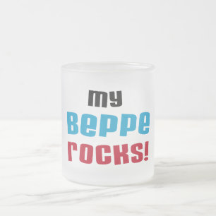 My Beppe Rocks T-shirts and Gifts Frosted Glass Coffee Mug