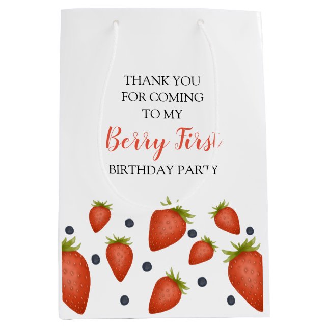 My Berry First Birthday Medium Gift Bag (Front)