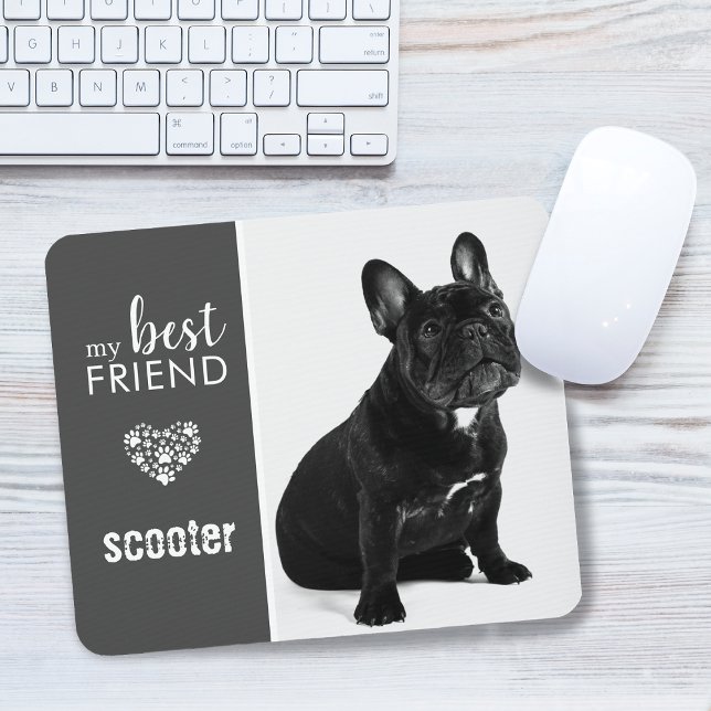My Best Friend B&W Pet Photo Personalised Mouse Mat (My Best Friend B&W Pet Photo Personalized Mouse Pad)
