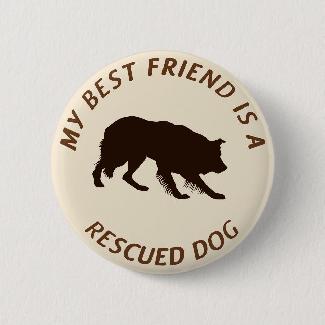 My Best Friend (Border Collie) 6 Cm Round Badge (Front)
