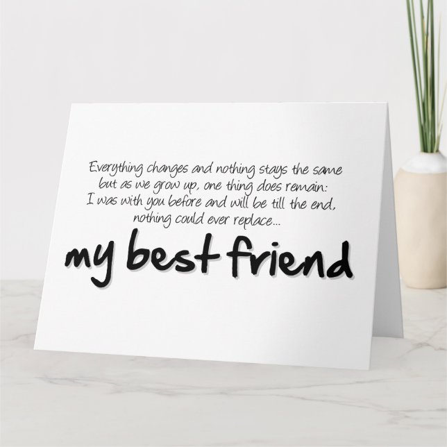 My best friend card (Front)
