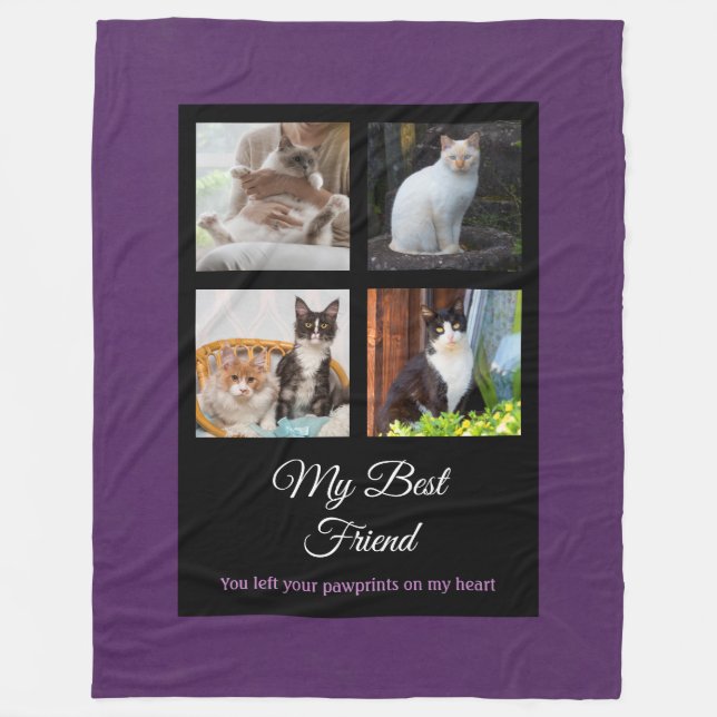 My Best Friend Custom Pet Photo Fleece Blanket (Front)