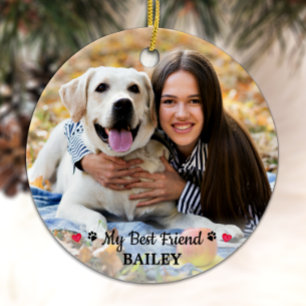 My Best Friend Dog Lover Keepsake Custom Pet Photo Ceramic Tree Decoration