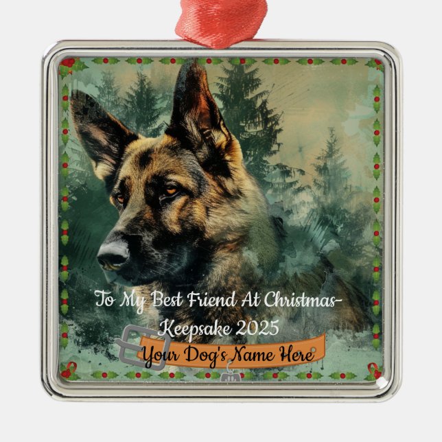 My Best Friend-Editable Ornament For Dog (Front)