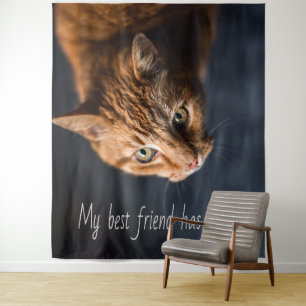 My best friend has paws, Cat Kitten Cute Tapestry