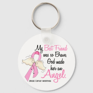 My Best Friend Is An Angel 2 Breast Cancer Key Ring