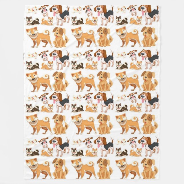 My Best Friend Pattern Fleece Blanket (Front)