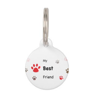 My Best Friend Paw Prints Personalised Pet ID Tag