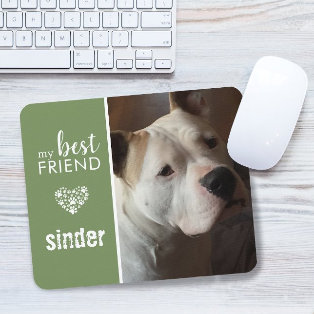 My Best Friend Pet Photo Personalized Green Mouse Mat (My Best Friend Pet Photo Personalized Green Mouse Pad)