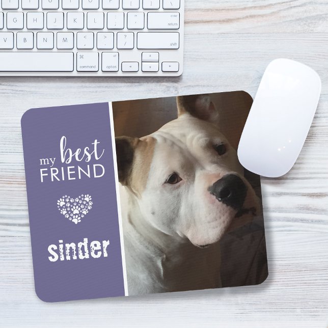 My Best Friend Pet Photo Personalized Purple Mouse Mat (My Best Friend Pet Photo Personalized Purple Mouse Pad)