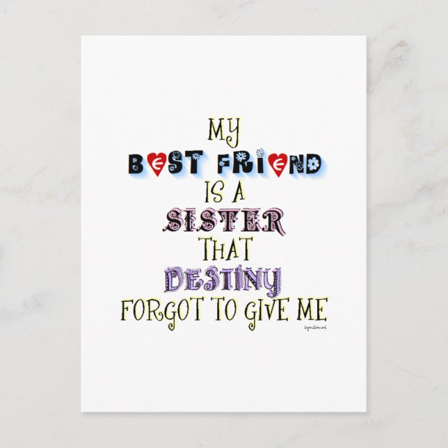 MY BEST FRIEND POSTCARD (Front)