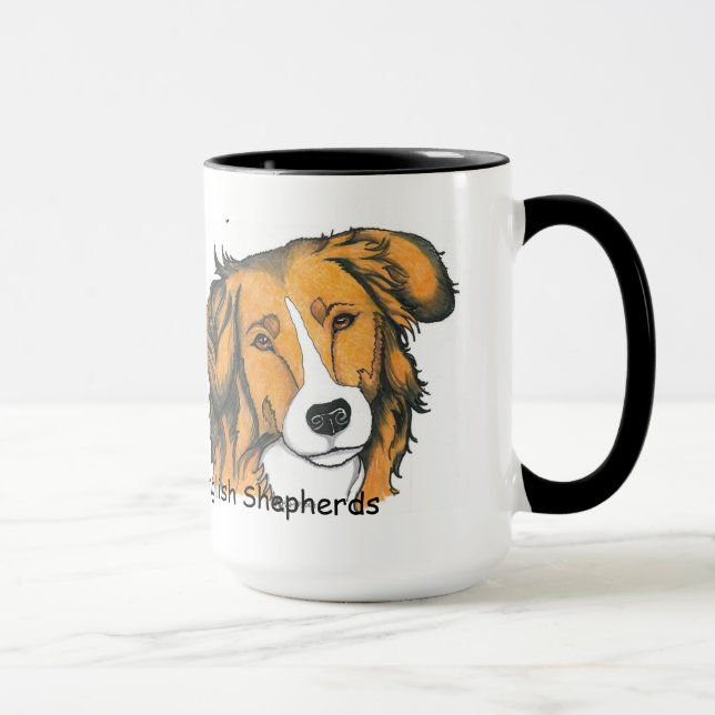 My best friends English Shepherds mug!! Mug (Right)