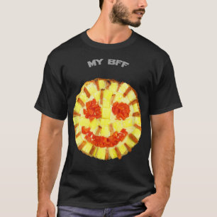 MY BFF Smiling Pizza Yummy Funny Food Humour T-Shirt