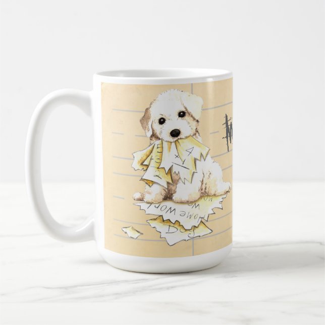 My Bichon Ate My Homework Coffee Mug (Left)