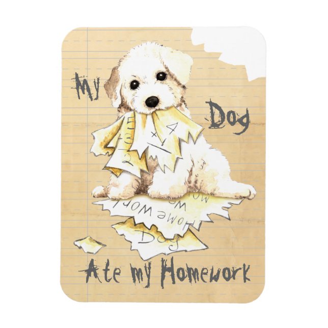 My Bichon Ate My Homework Magnet (Vertical)