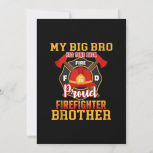 My Big Bro Has Your Back Proud Firefighter Brother Holiday Card