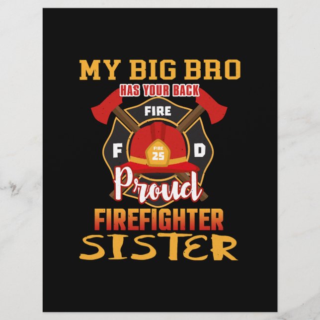 My Big Bro Has Your Back Proud Firefighter Sister Flyer (Front)