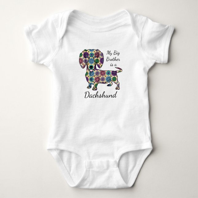 My Big Brother is a Dachshund Bodysuit (Front)