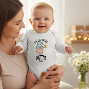 My Big Sister Love Me With Personalised Name Baby Bodysuit