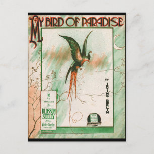 My Bird of Paradise Vintage Music Sheet Cover Postcard
