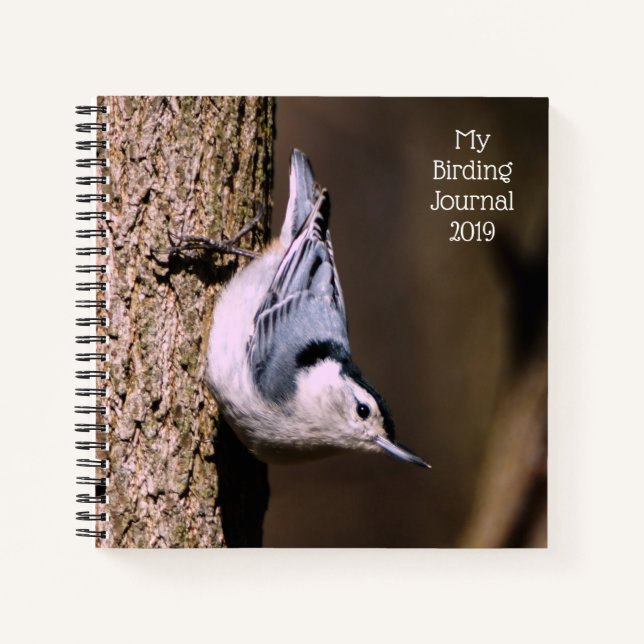 My Birding Journal Nuthatch Spiral Notebook (Front)