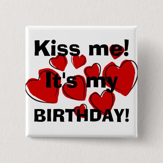 My birthday 15 cm square badge (Front)