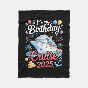 My Birthday Cruise 2025 - Squad Matching Cruise Bi Fleece Blanket