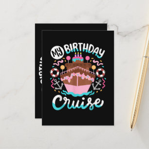 My Birthday Cruise Vacation Cruising Trip Announcement Postcard