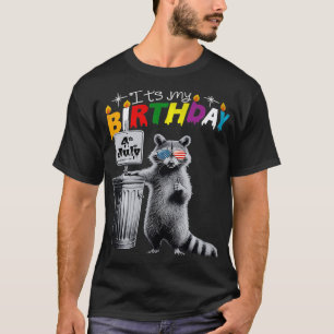 My Birthday Funny Racoon 4th of July Glasses Grap T-Shirt