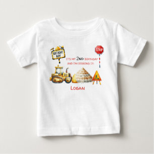 My Birthday & I'm Digging It! Construction Zone  Baby T-Shirt