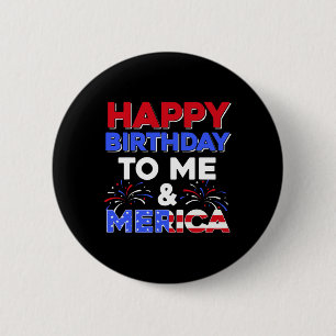 My Birthday July 4th American Independence Day Gif 6 Cm Round Badge
