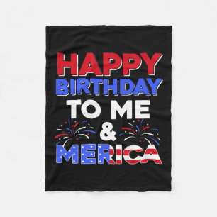 My Birthday July 4th American Independence Day Gif Fleece Blanket