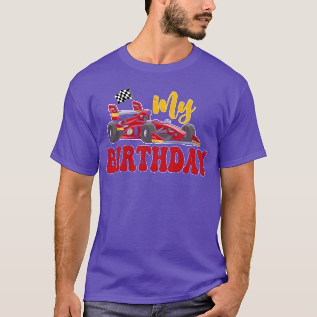 My Birthday Race Car retro T-Shirt (Front)