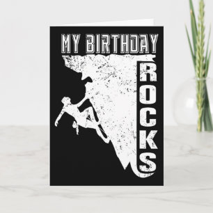 My Birthday Rocks Retro Climbing Card