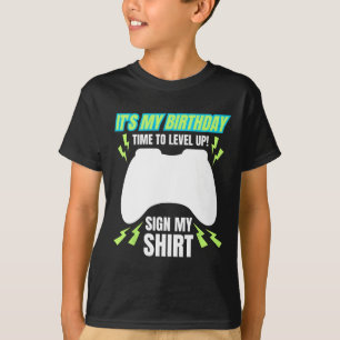My Birthday Sign My Tee Video Game Bday Party Game