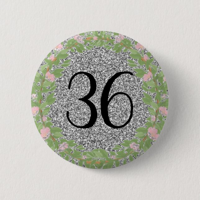 My Birthday Silver Glitter Classic 6 Cm Round Badge (Front)