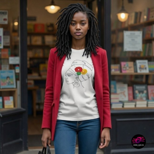 My Black Is Beautiful T-Shirt (Books behind her. Culture in front. Black excellence in motion.)