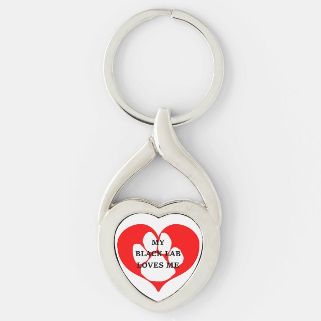my black lab loves me key ring (Front)