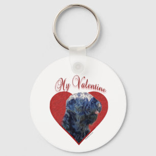 My Black Russian Terrier Valentine Key Ring