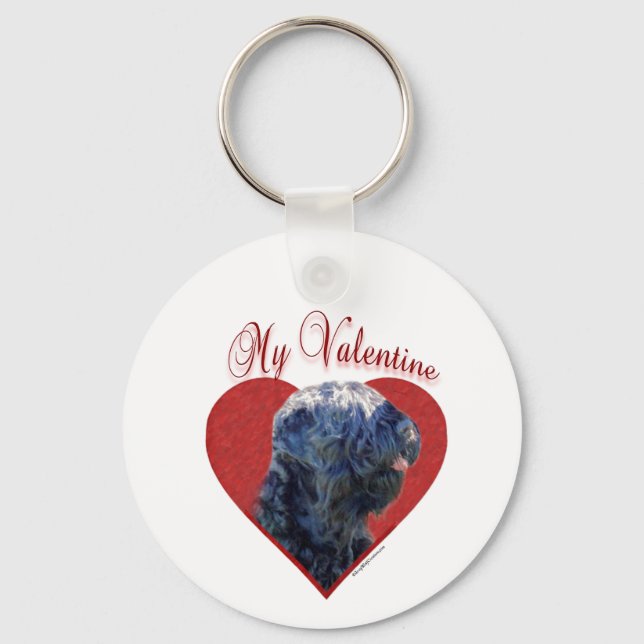 My Black Russian Terrier Valentine Key Ring (Front)