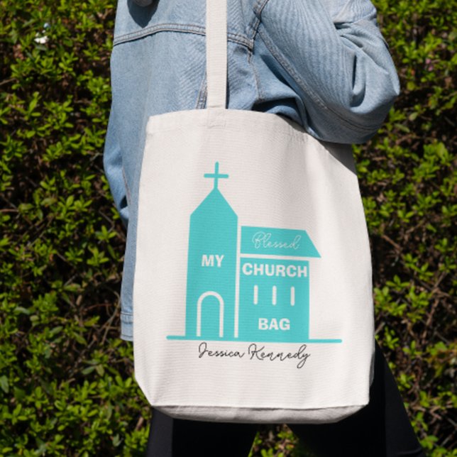 My Blessed Church Bag Blue Custom Name Kid's Bag  (Creator Uploaded)