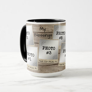 My Blessings 7-Photo Vintage Photo Frames-Wood Mug