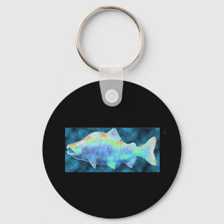 My Blue Salmon Key Ring
