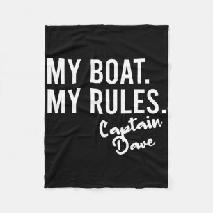 My Boat My Rules Captain Dave Personalised Boating Fleece Blanket