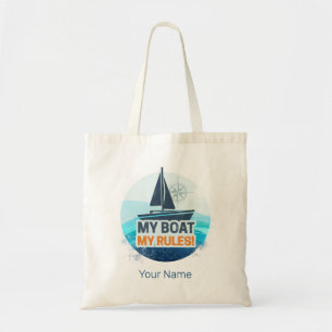 My Boat My Rules For Captain or Skipper Vintage Tote Bag
