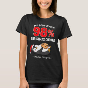 My Body Is 98% Christmas Cookies Funny Penguin Paj T-Shirt