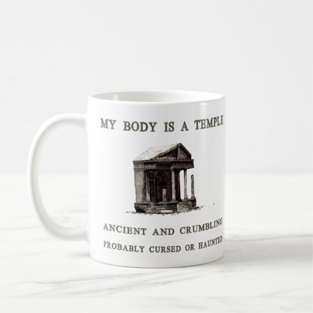 My body is a temple coffee mug (Left)