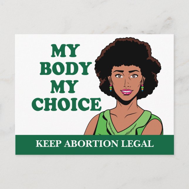 My Body My Choice African American Pro Choice Postcard (Front)